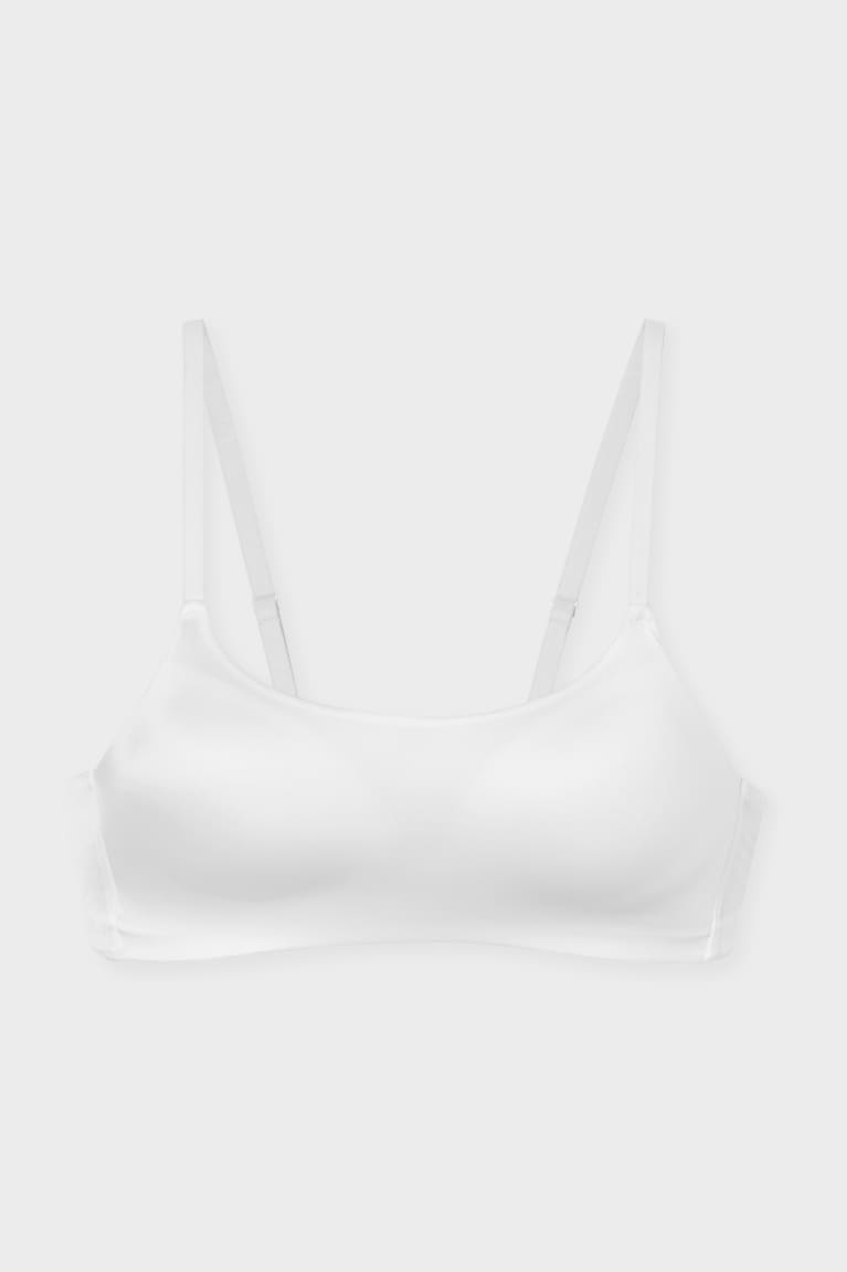 White C&A Non-wired Bra Padded Women's Underwear | UNCVZ-4053