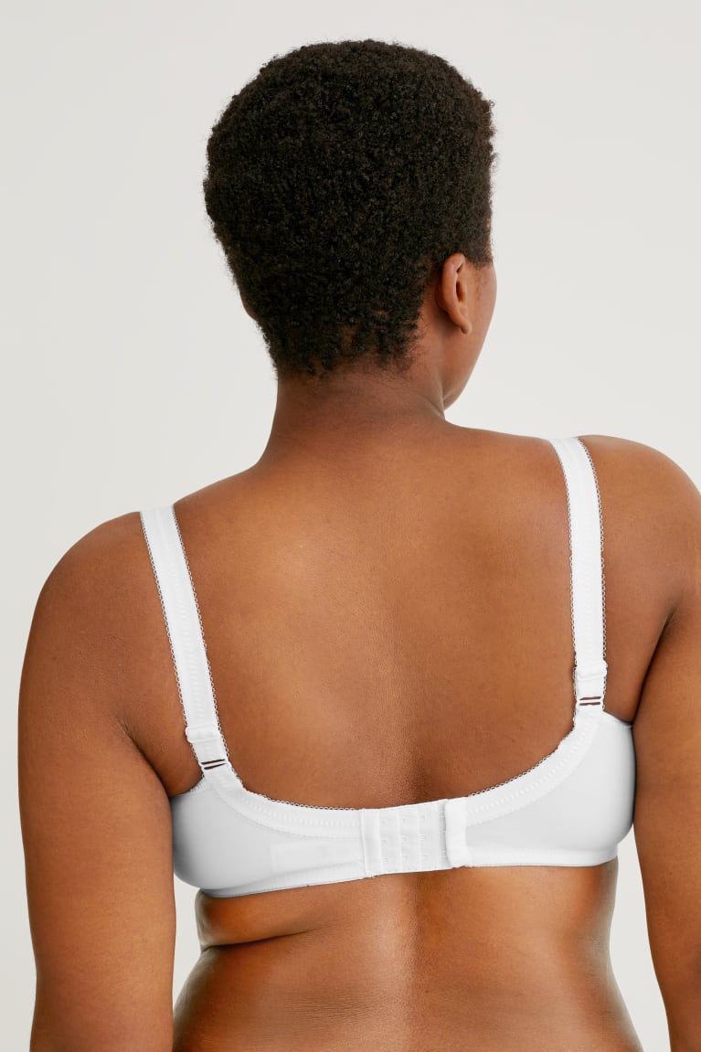 White C&A Non-wired Minimiser Bra Organic Cotton Women's Underwear | OMZPS-9148