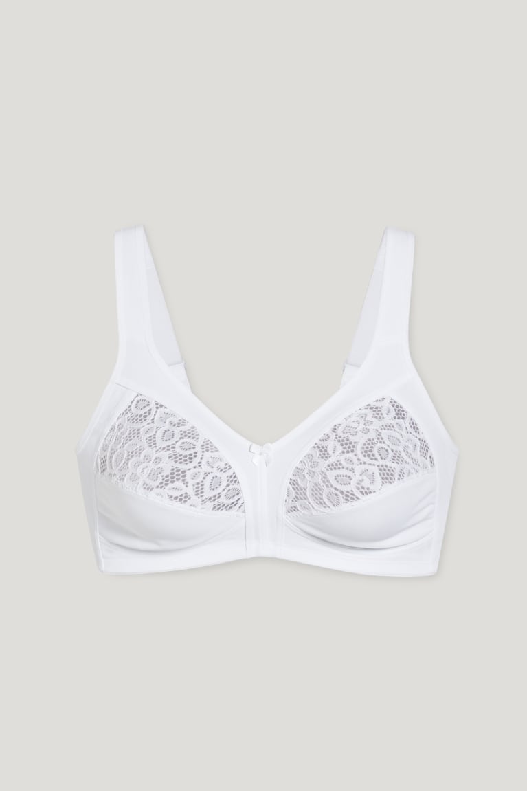 White C&A Non-wired Minimiser Bra Women's Underwear | EWYRI-4128