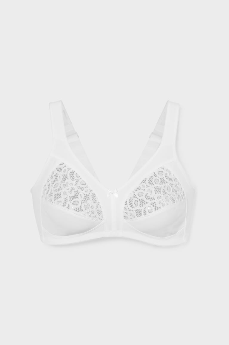 White C&A Non-wired Minimiser Bra Women\'s Underwear | HTKMB-1687