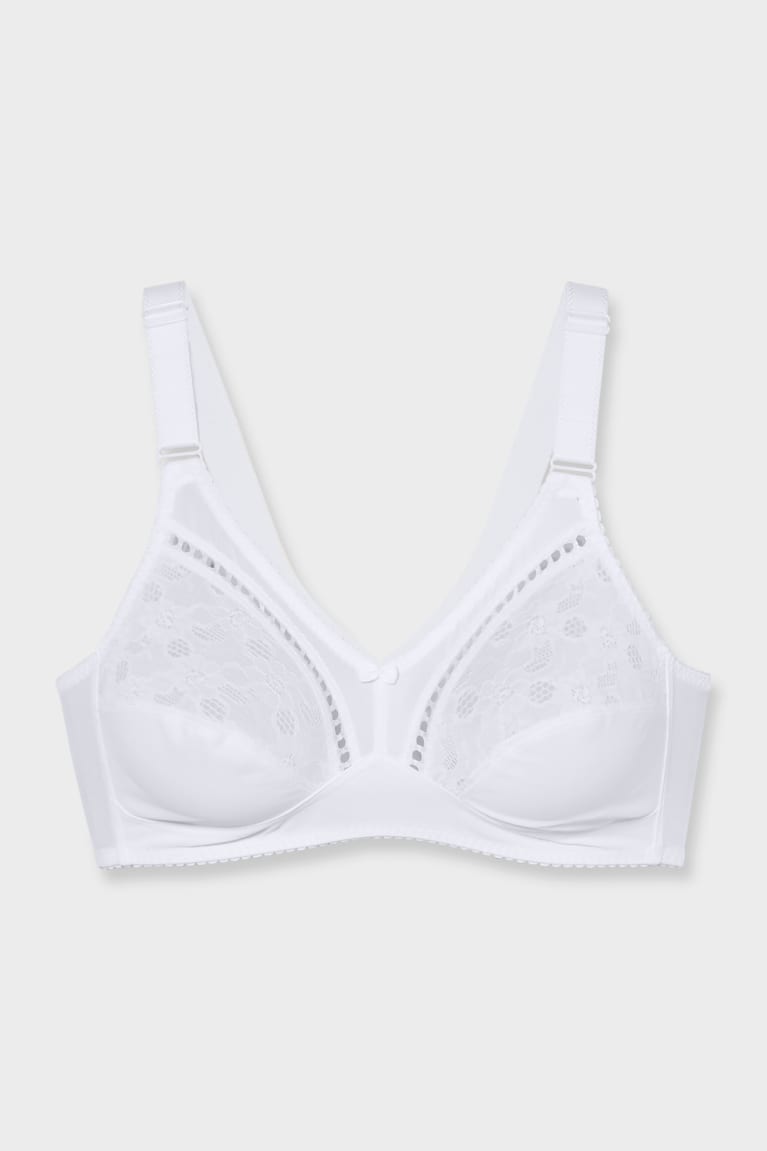 White C&A Non-wired Minimiser Bra Women's Underwear | JFYIV-0642