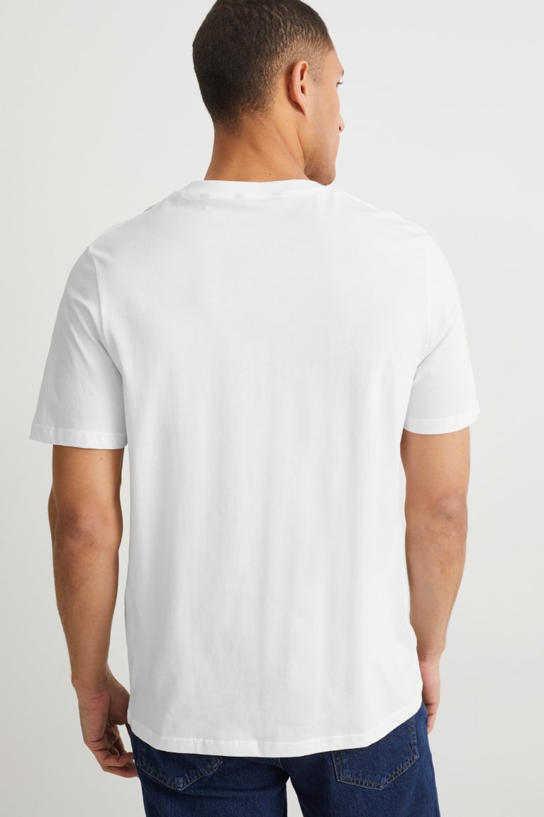 White C&A Organic Cotton Men's T-shirts | OKNRZ-9673