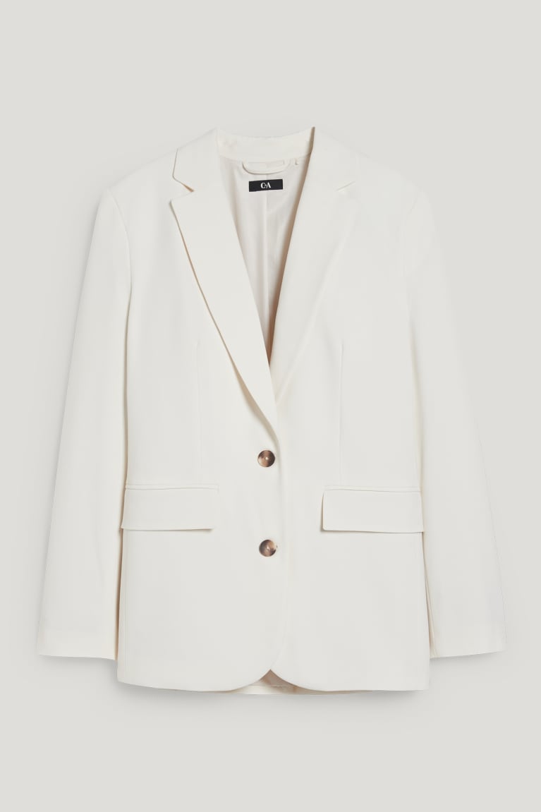 White C&A Oversized With Recycled Polyester Women\'s Blazers | IDWTR-3054