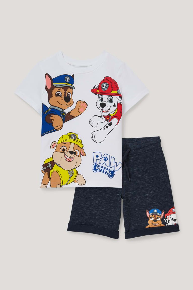 White C&A Paw Patrol Set Sleeve And Sweat 2 Piece Boys\' Trousers | IHBUJ-8376