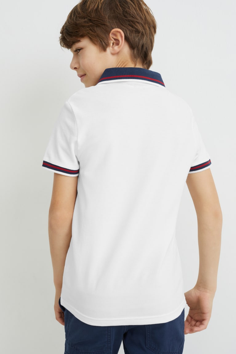 White C&A Polo Boys' Shirts | LQJWO-4537