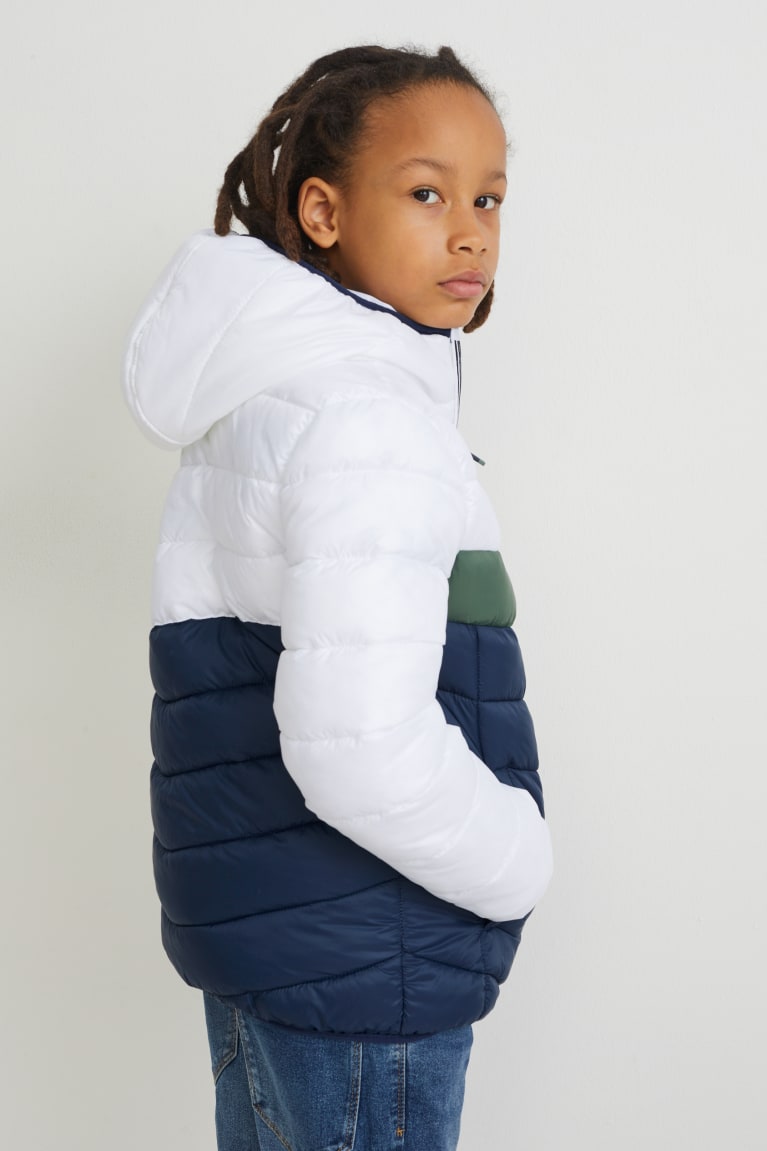 White C&A Quilted With Hood Recycled Girls' Jackets | FBLKI-1053