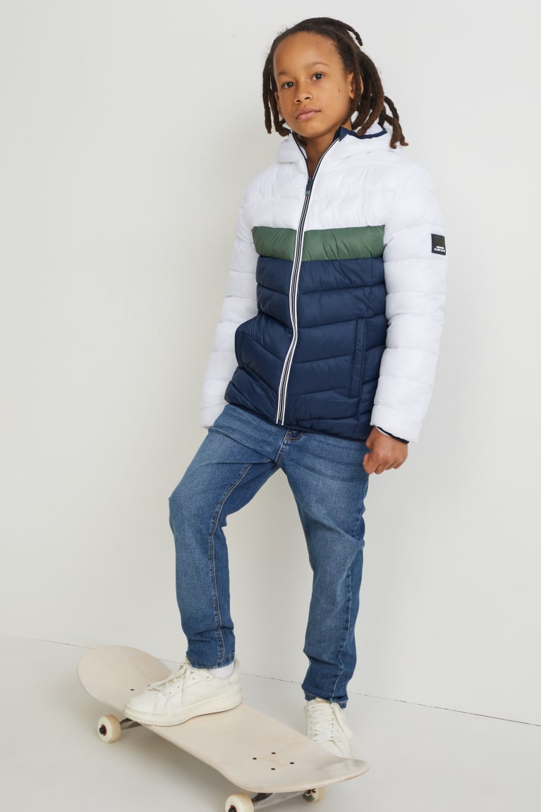 White C&A Quilted With Hood Recycled Girls' Jackets | FBLKI-1053