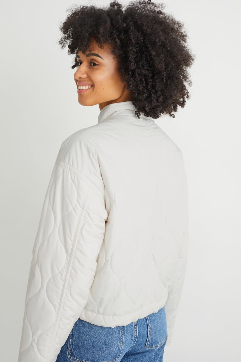 White C&A Quilted With Recycled Polyester Women's Jackets | NACIB-0129