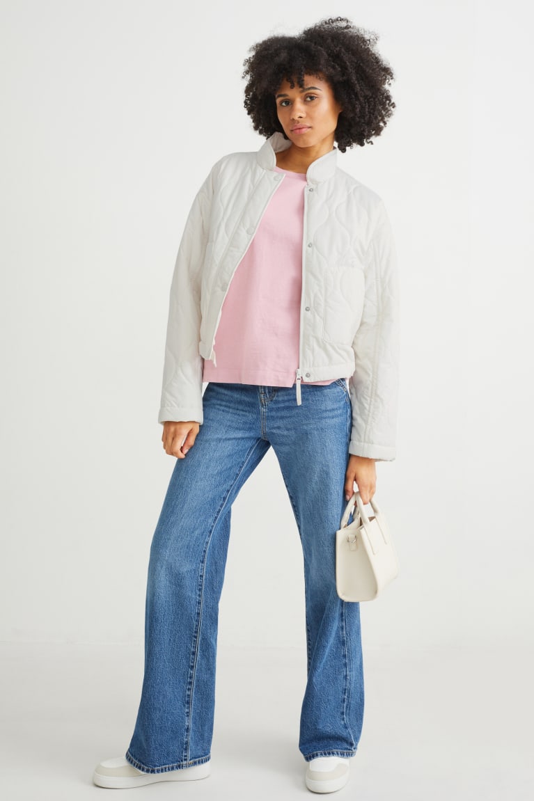 White C&A Quilted With Recycled Polyester Women's Jackets | NACIB-0129