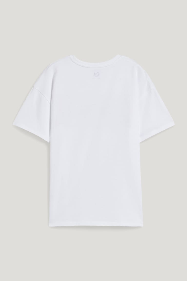 White C&A Sleeve Girls' T-shirts | RYGEB-3261