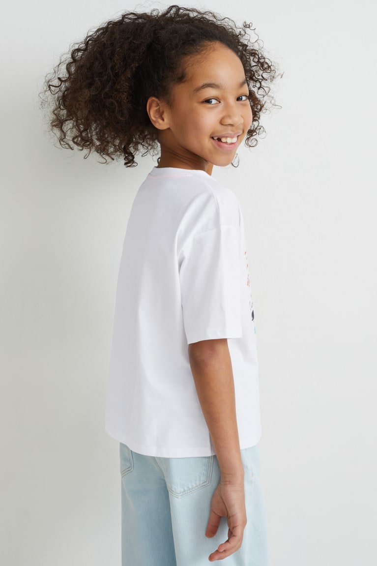 White C&A Sleeve Girls' T-shirts | SIULH-8723