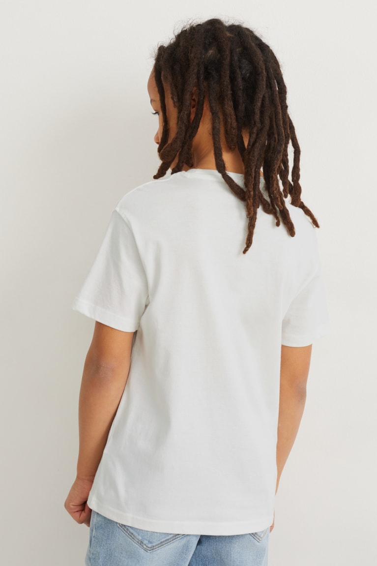 White C&A Sleeve With In-conversion Cotton Boys' T-shirts | DAGUV-7238