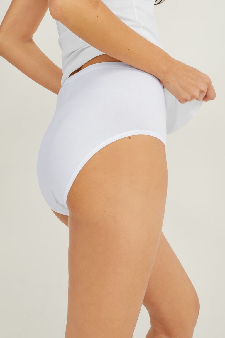 White C&A Speidel Multipack Of 2 Briefs Organic Cotton Women's Underwear | BJVSX-7842