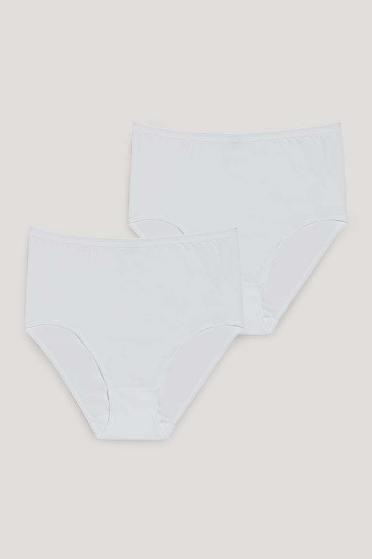 White C&A Speidel Multipack Of 2 Briefs Organic Cotton Women's Underwear | BJVSX-7842