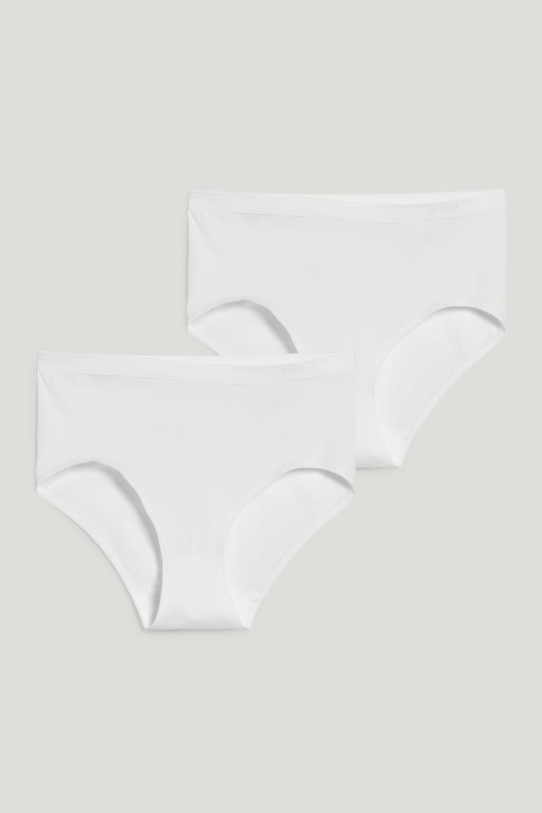 White C&A Speidel Multipack Of 2 Briefs With Organic Cotton Women's Underwear | GTHFR-8027