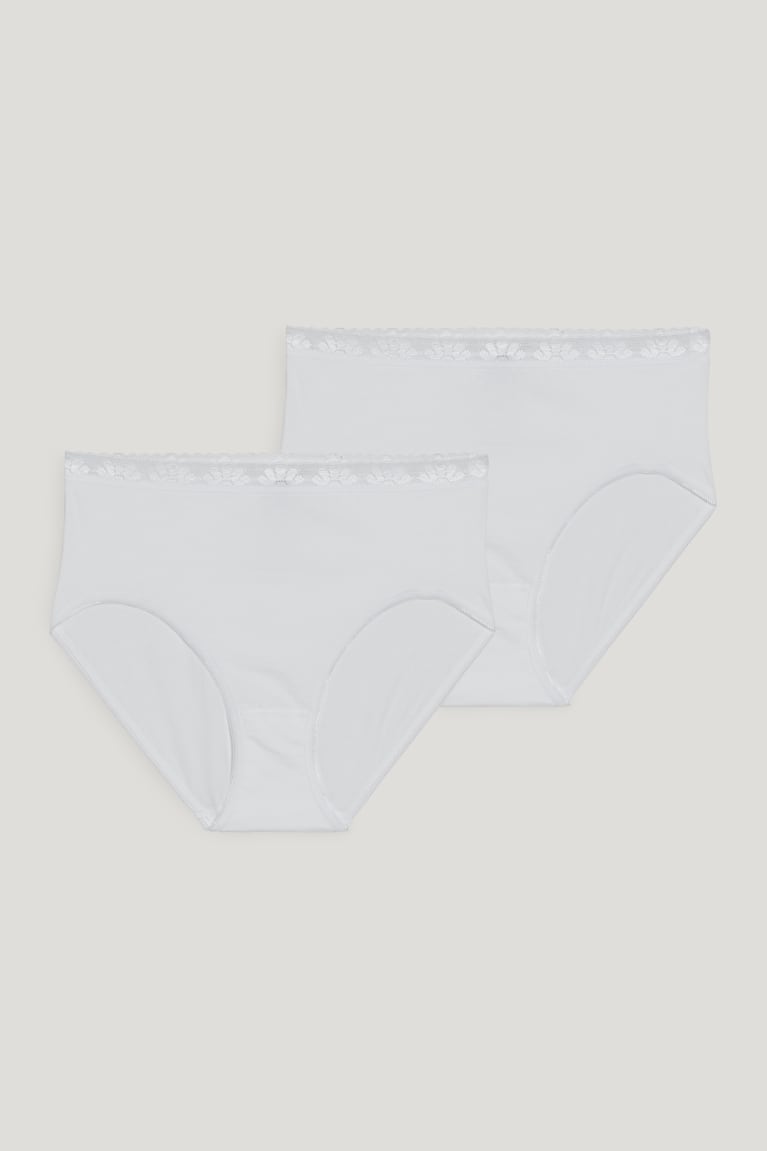 White C&A Speidel Multipack Of 2 Briefs Organic Cotton Women's Underwear | IHEVS-2053