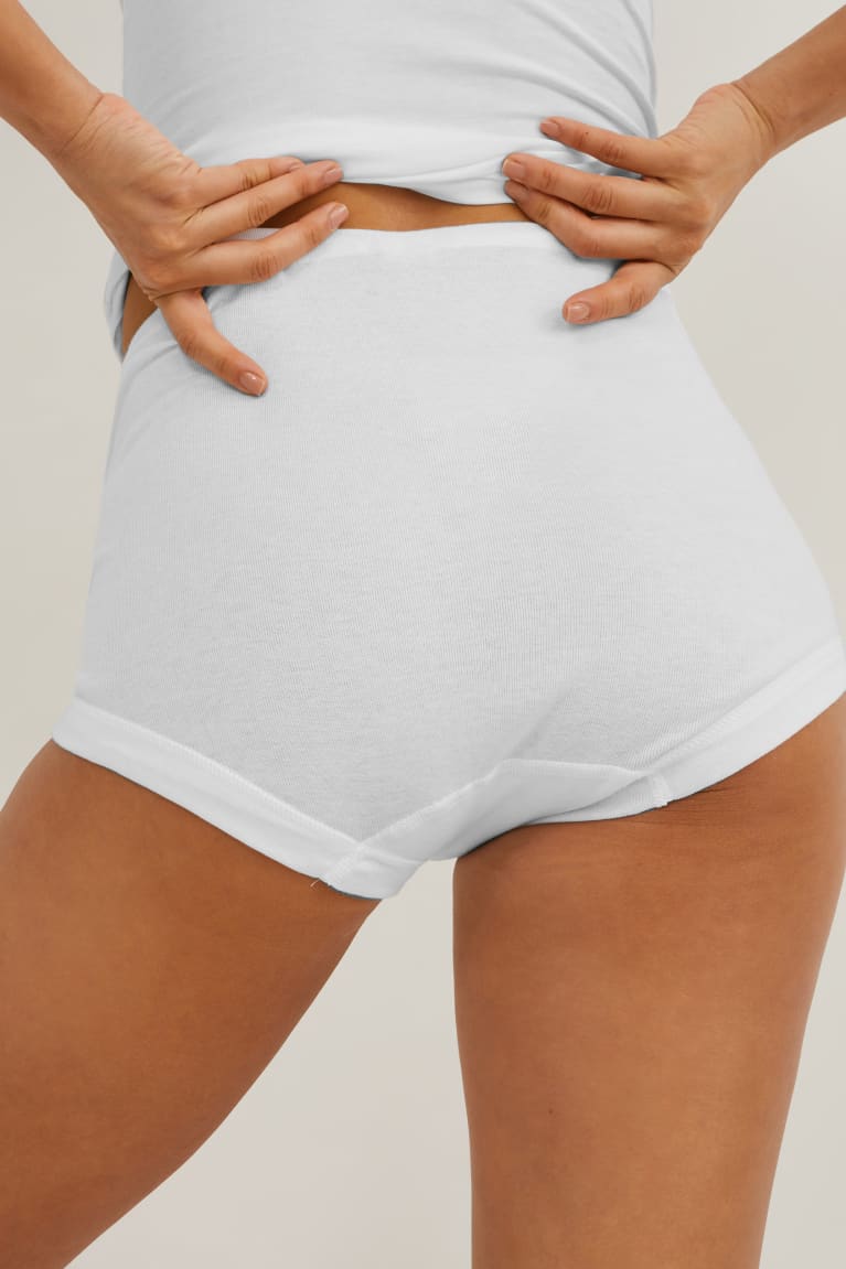 White C&A Speidel Multipack Of 2 Briefs Organic Cotton Women's Underwear | RUTZL-1423