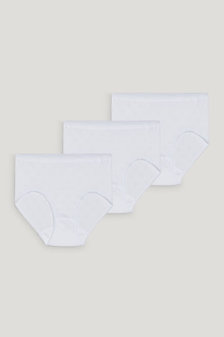 White C&A Speidel Multipack Of 3 Briefs Organic Cotton Women's Underwear | ZAWXS-0368