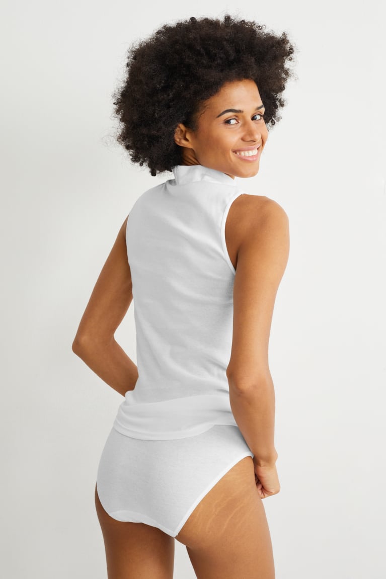 White C&A Speidel Vest Organic Cotton Women's Underwear | DVGNK-9802