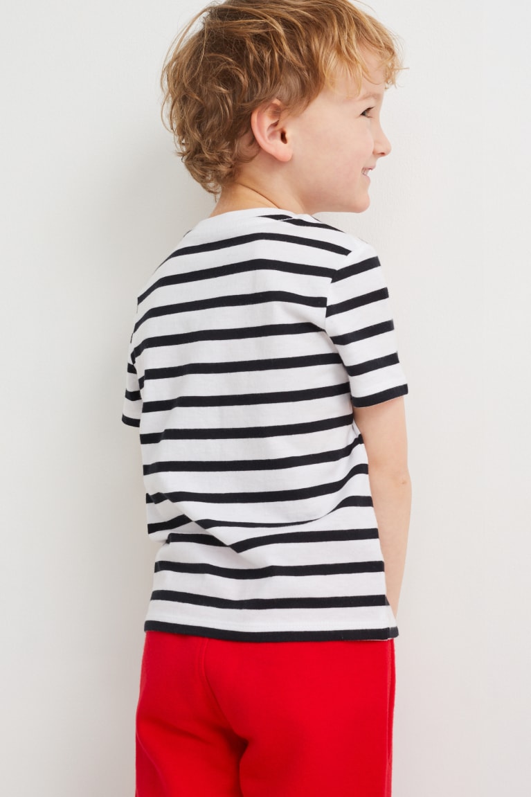 White C&A Spider-man Sleeve Striped Boys' T-shirts | FPWLA-0392