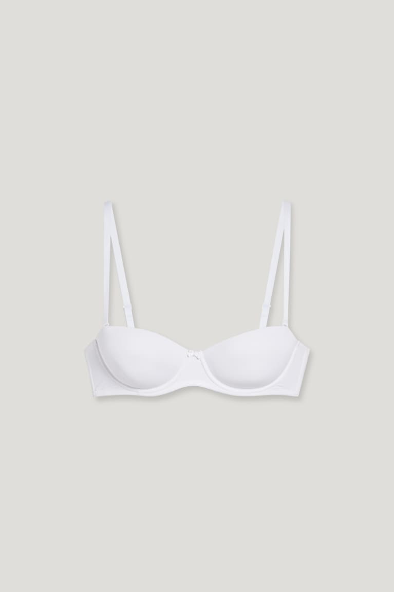 White C&A Underwire Bra Balconette Padded Lycra® Women's Underwear | ILVPO-7189