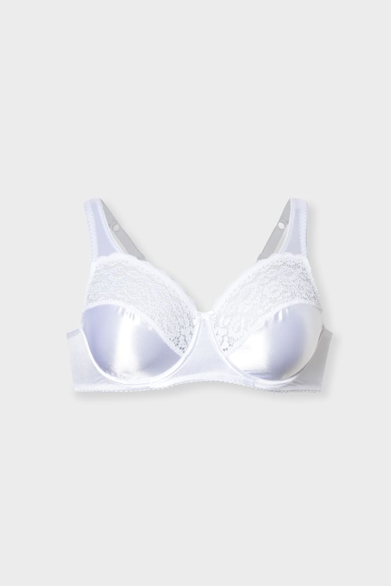 White C&A Underwire Bra Women's Underwear | YADIF-5324