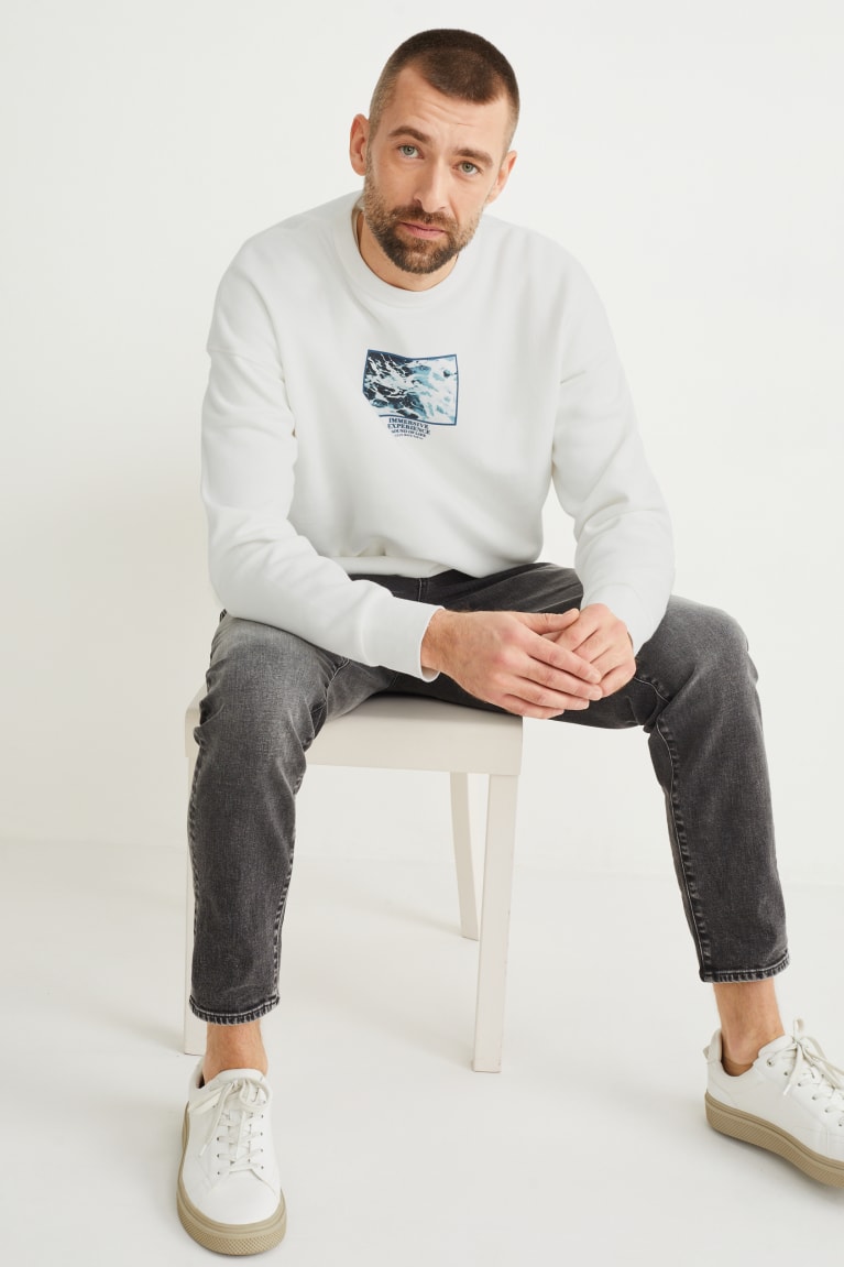 White C&A With Recycled Polyester Men's Sweatshirts | IFWRA-3872