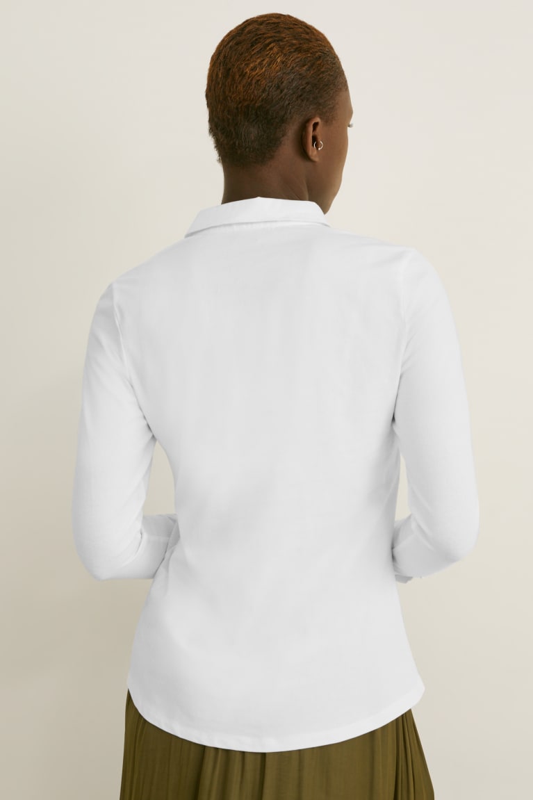 White C&A Women's Blouses | ZQFLY-9721