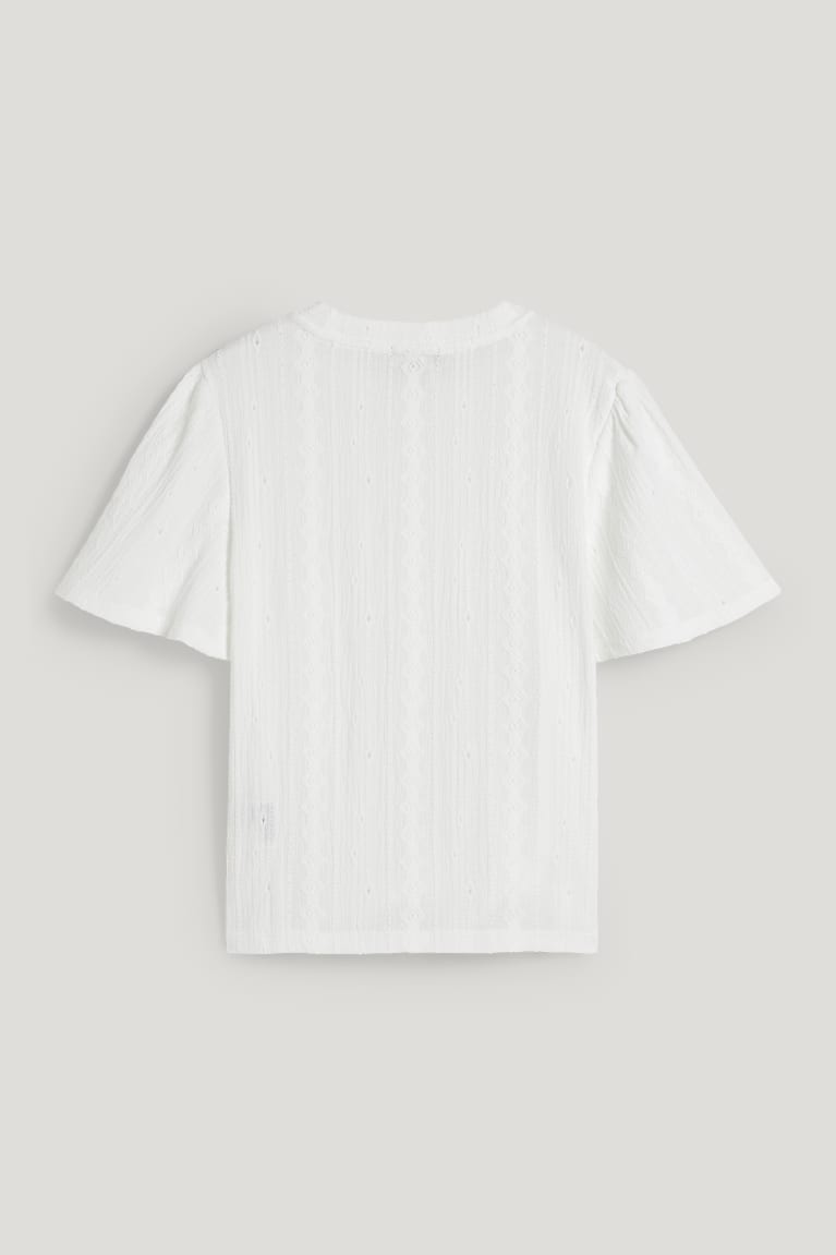 White C&A Women's T-shirts | YTUGB-2107