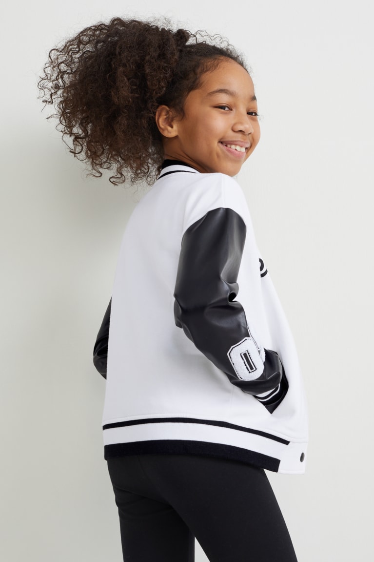 White C&A Zip-through Girls' Sweatshirts | BRLKD-4182