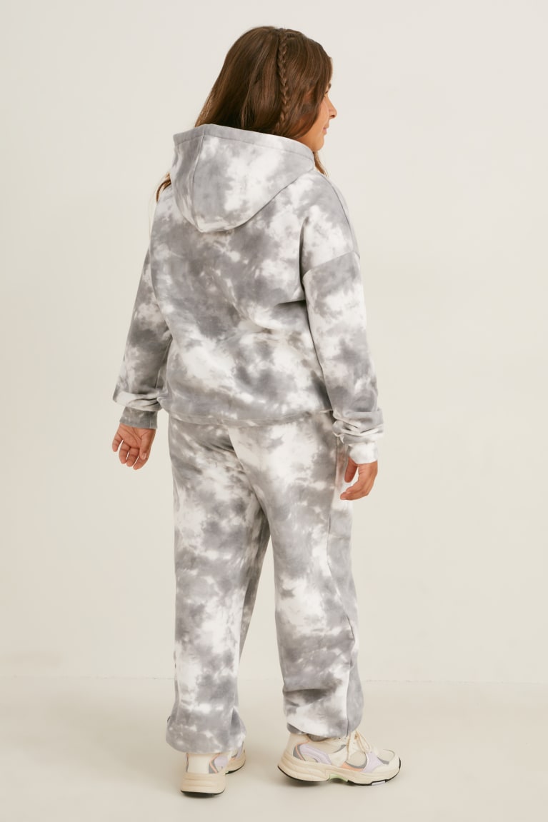 White / Gray C&A Extended Sizes Set And Joggers 2 Piece Girls' Hoodie | HQPAW-8095