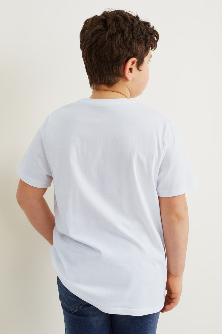 White / Light Blue C&A Extended Sizes Multipack Of 2 Sleeve Boys' T-shirts | HEUMX-9806