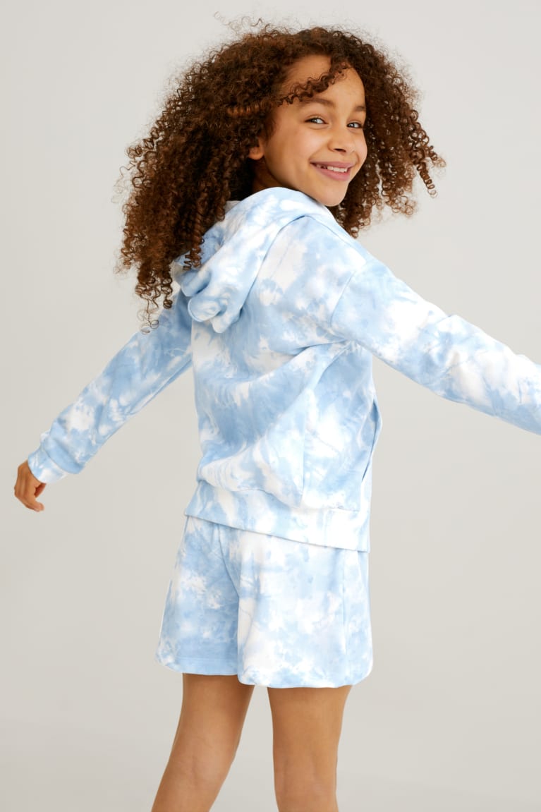 White / Light Blue C&A Set Zip-through And Sweat 2 Piece Girls' Sweatshirts | DNIVQ-7931