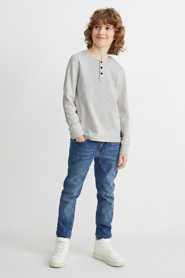 White Melange C&A Long Sleeve Boys' Top | QLEHY-9678