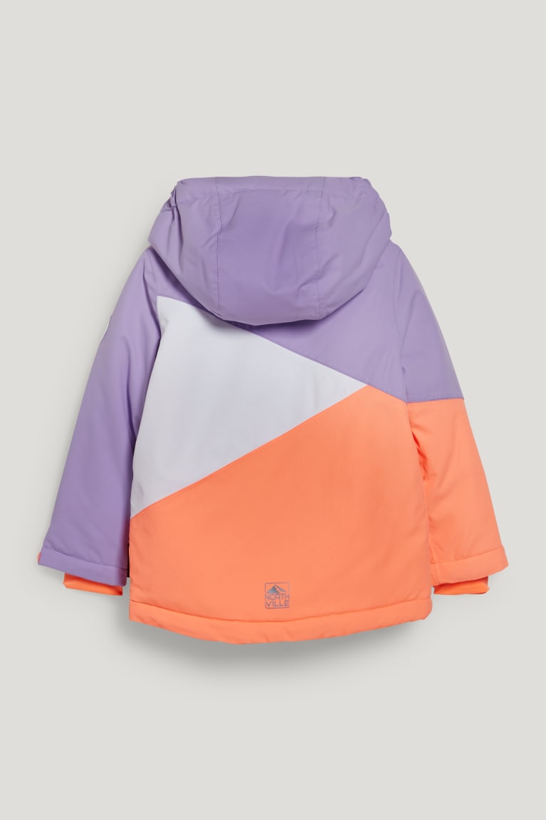 White / Orange C&A Ski With Hood Girls' Jackets | VXSTQ-8210