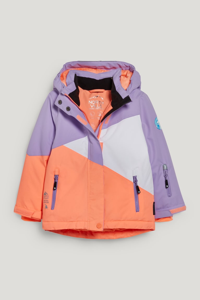 White / Orange C&A Ski With Hood Girls\' Jackets | VXSTQ-8210