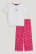 White / Pink C&A Extended Sizes Set Sleeve And 2 Piece Girls' Trousers | FBTXK-6325