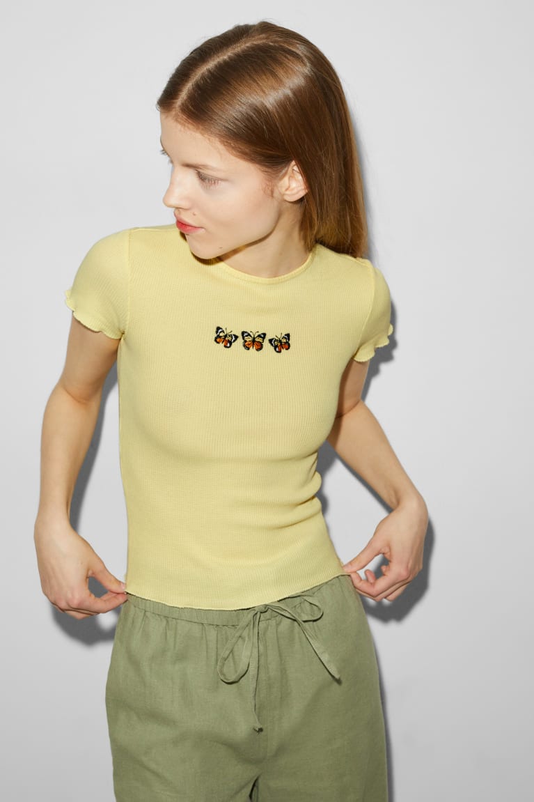 Yellow C&A Clockhouse Women's T-shirts | BMLYP-4329