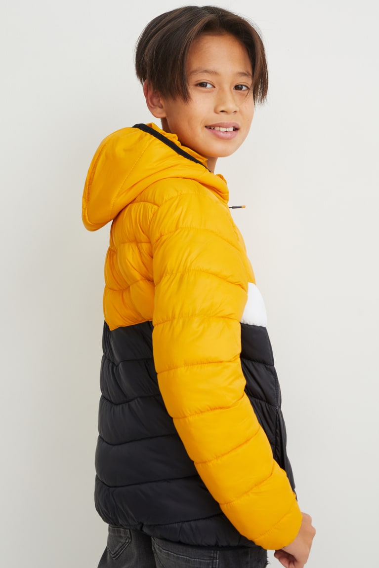 Yellow C&A Quilted With Hood Recycled Girls' Jackets | KJOFN-8534