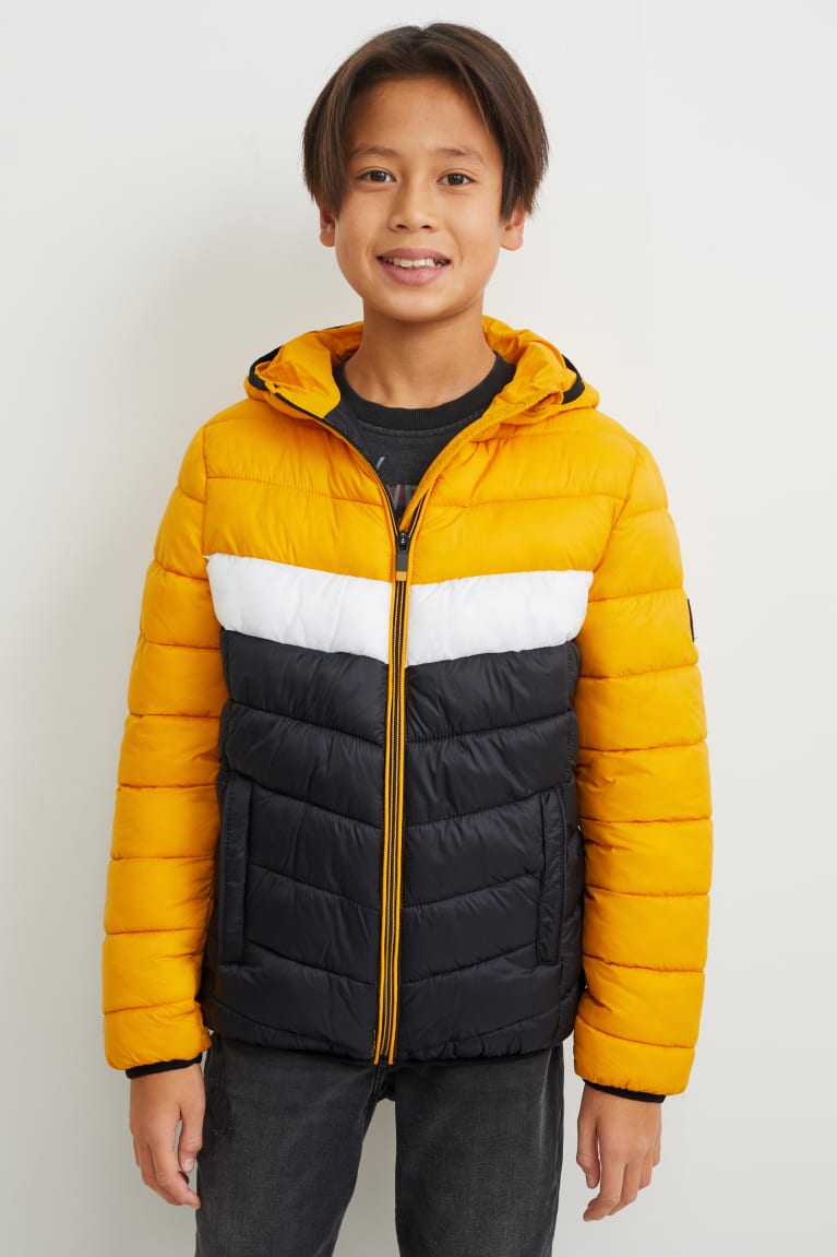 Yellow C&A Quilted With Hood Recycled Girls' Jackets | KJOFN-8534