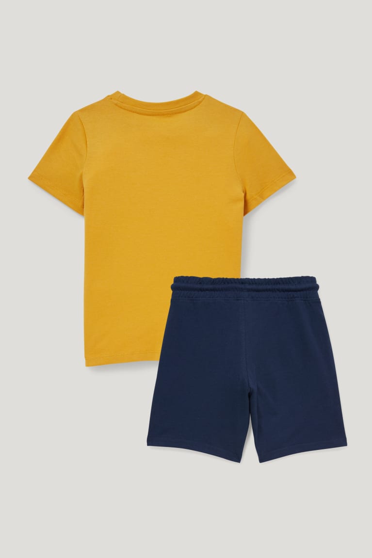 Yellow C&A Set Sleeve And In-conversion Cotton Boys' Trousers | VUBZL-0954